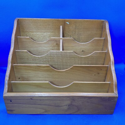 Schreibwarenregal Vintage Brief Organizer Holz Posthalter Aufbewahrung 7 Fächer