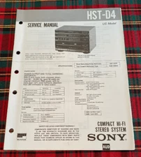 SONY HST-D4 COMPACT HI-FI STEREO SYSTEM ORIGINAL SERVICE MANUAL SCHEMATIC M785x