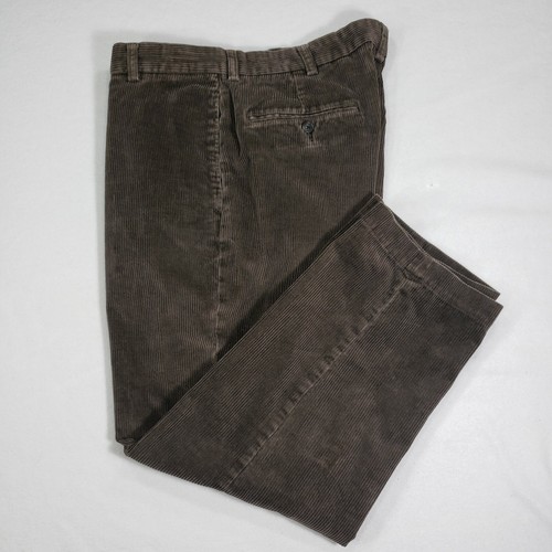 Brooks Brothers - Pantalones Hudson Marrón Oscuro Pana Coca Frente Plano 36x30 - Imagen 2 de 7