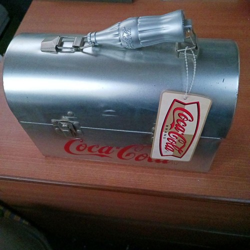 Vintage Coca-Cola Lunch BOX Silver Red Super rare From import Japan