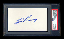 TOM BROWNING SIGNED MINT INDEX CARD PSA/DNA AUTO REDS HOF 1990 WSC PERFECT GAME
