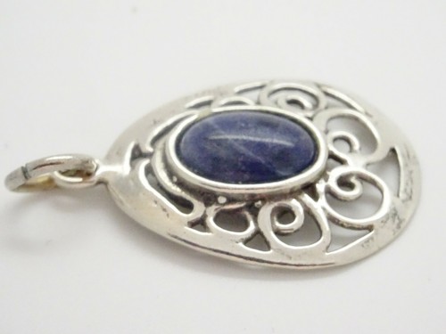 Colgante de plata Howalith diseño modernista Norway colgante de piedras preciosas 230 - Imagen 3 de 4