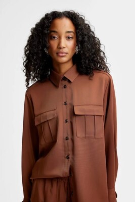 NWT - GESTUZ -  SloanGZ Shirt - Bison - Size 10 AU / 38 EU