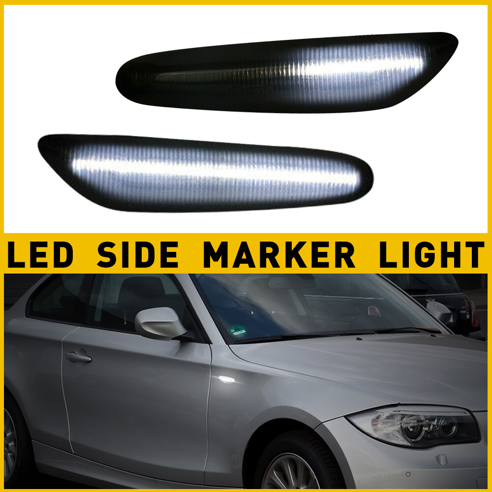 White LED Sequential Side Marker Lights For BMW E60 E61 E82