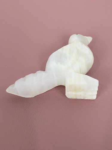 Vintage Hand Carved Onyx Marble Stone Bird Figurine Paperweight - Picture 5 of 5
