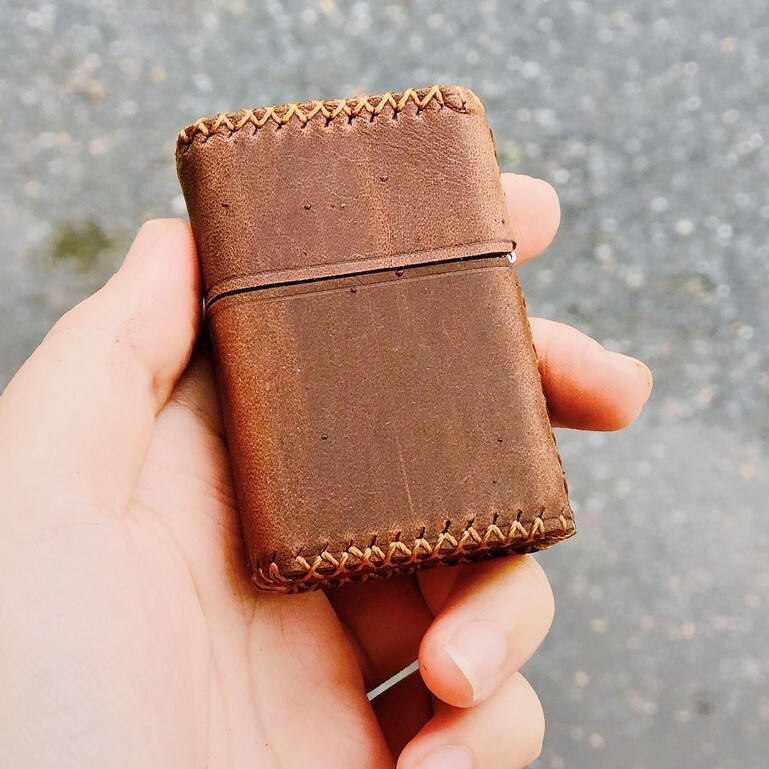 Handmade Zippo Lighter Leather Case Cover Gift For Him eBay