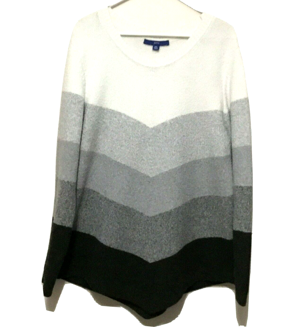 Apt 9 Sz 2XL Wool Blend Women Pullover Color Block White to Black Point Hem