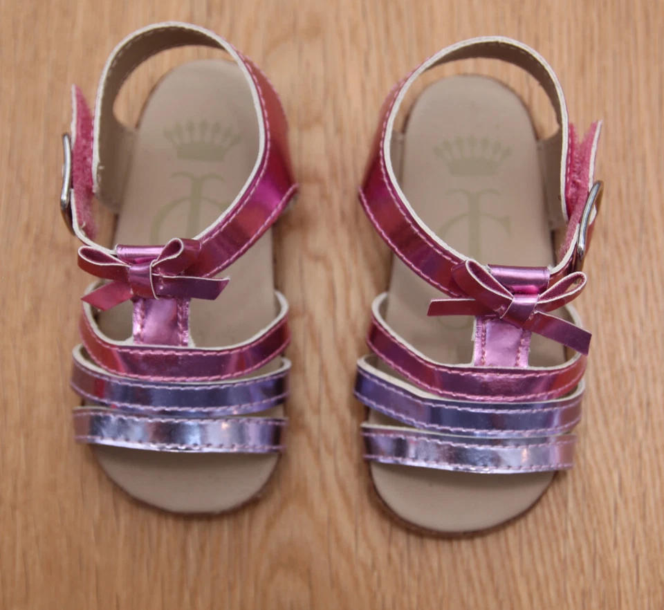 Sandalias Juicy Couture Bebé Niña ~ Rosa y Púrpura Metálicas ~ Talla 3 Foto 2 de 4