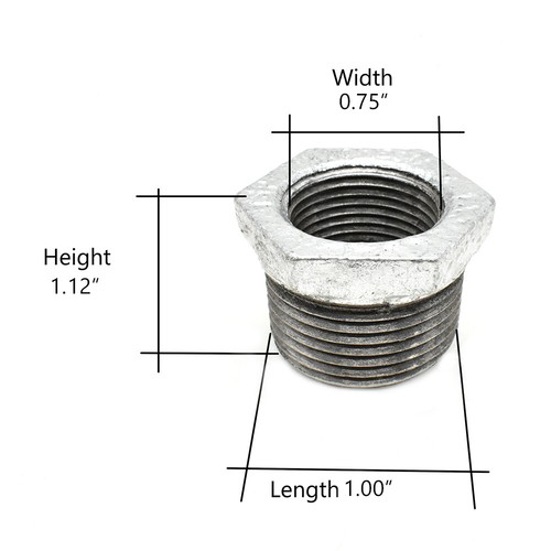 Primex 83000 1 Zoll x 3/4 Zoll Sechskantbuchse aus verzinktem Stahl - Bild 6 von 6