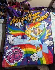 2012 Hasbro My Little Pony Rainbow Dash Hello Kitty We Love Fine Giant Tote Bag