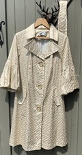 Anna Scholz Fabulous Gold Patterned Pvc Mac 3/4 Bell Sleeves Sz 16uk