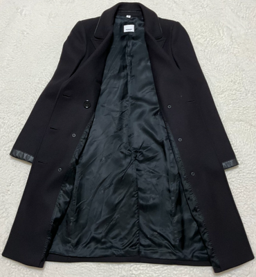 Burberry London Women's Wool Trench Coat Black Near Mint size UK2