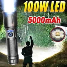 High Power Led Flashlight Super Bright Long Range Torch Rechargeable Hand Lamp