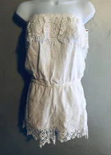 American Rag Cie Juniors Sleeveless White Crochet Lace Shorts Romper~S~$69