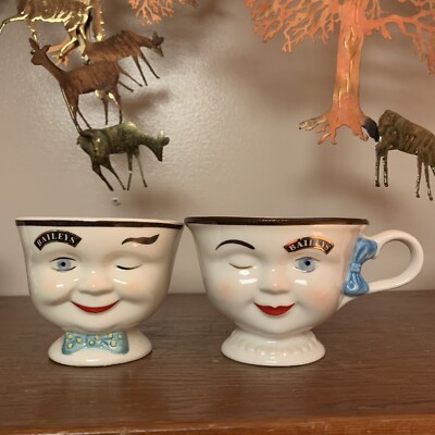 Baileys Irish Cream Vintage Yum Winking Face 4 pc Tea/Coffee