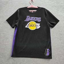 Los Angeles Lakers Men Shirt Large Black Mesh Logo UNK Lebron James 6