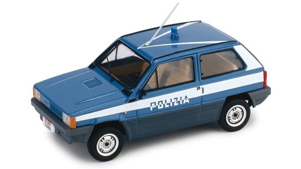 Brumm 1/43 Fiat Panda 45 1980 Polizei Modellbau Statisches Modell Diecast-image