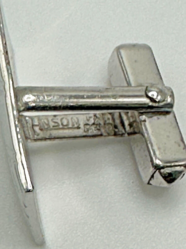 Juego de gemelos geométricos NSON Mid-Century moderno estilo años 60 tono plata - Imagen 2 de 7
