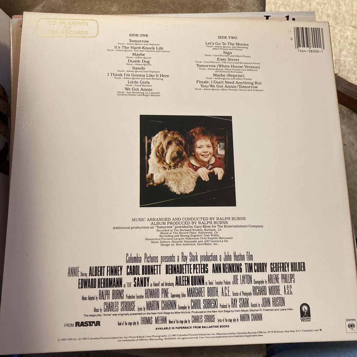 Annie - Original Movie Soundtrack Vinyl LP - 1982 - Columbia JS