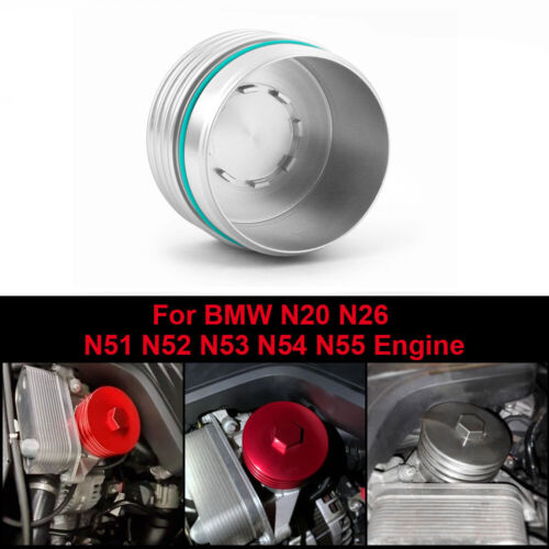 Coperchio filtro olio alloggiamento filtro alluminio argento per BMW N20 N26 N51 N52 N53 N54 - Foto 6 di 6