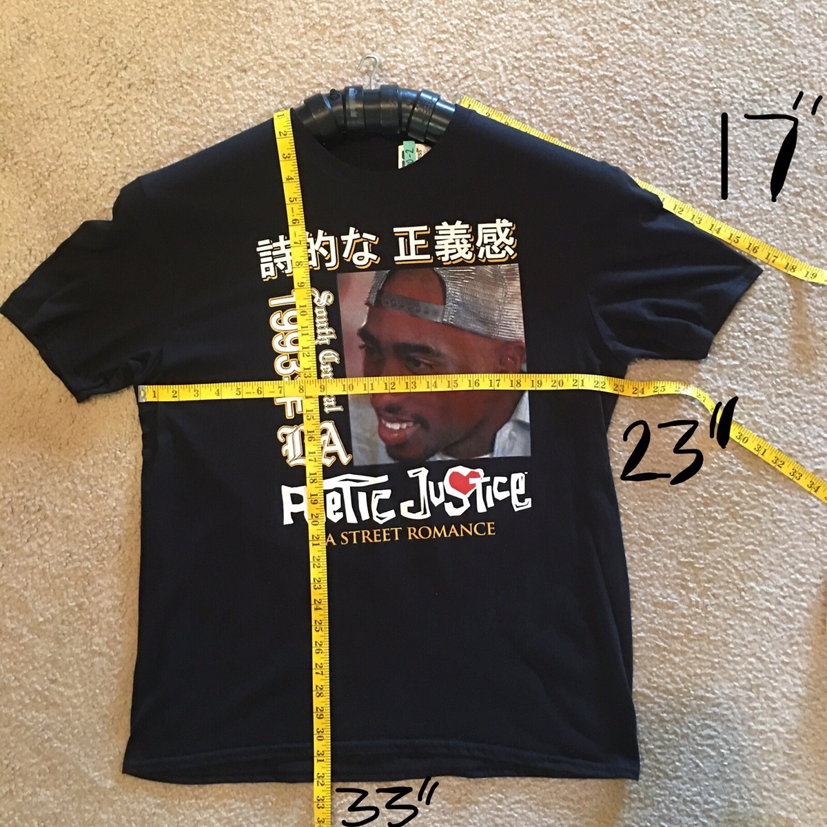 Poetic Justice Tシャツ 黒色 poetic justice shirt tupac japanese south central la a