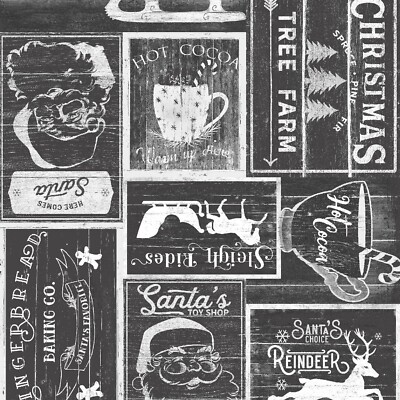 3 Wishes A Christmas to Remember by Beth Albert 3WI19527 Charcoal Vintage Cotton
