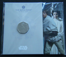 2023 Star Wars Luke Skywalker and Princess Leia 50p Coin BU Pack  - in stock