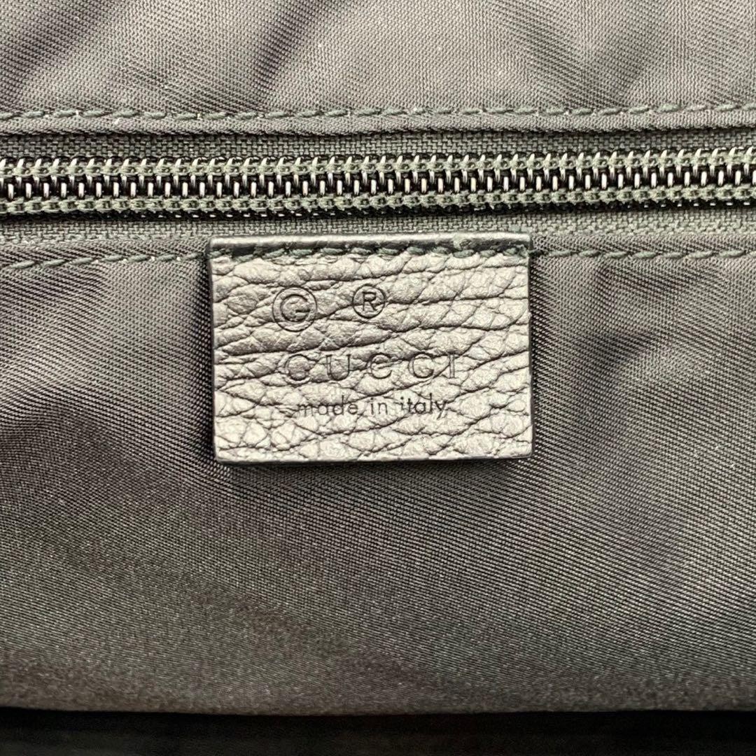 GUCCI GG Canvas Leather 2Way Tote Bag Black A4 Unisex Authentic thumbnail 13