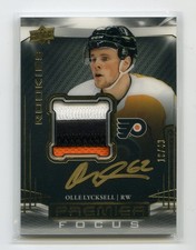2022 UPPER DECK PREMIER #PFPR-OL OLLE LYCKSELL FOCUS ROOKIE AUTO PATCH RC /49