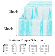 Memory Foam Mattress Topper 3" Full Size Gel Infused Cooling and Pressure Relief