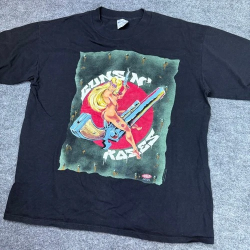 Guns N Roses 91-92 Tour T Shirt Licensed Conart 1990s vintage concert t-shirt, vintage, size XL, single stitch, B+ condition