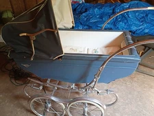 Bilt-Rite Pram Baby Stroller Carriage Blue Buggy Collapsible Canopy Supreme