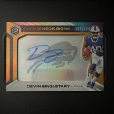 Panini 2019 Elements Rookie Neon Signs Devin Singletary Orange Auto /199 Bills