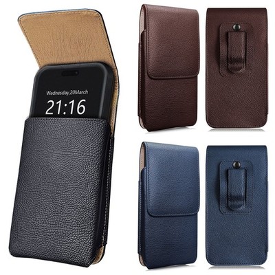 Vertical Leather Holster Pouch Belt Clip Case For iPhone 17 16 15 14 13 12 11 XR