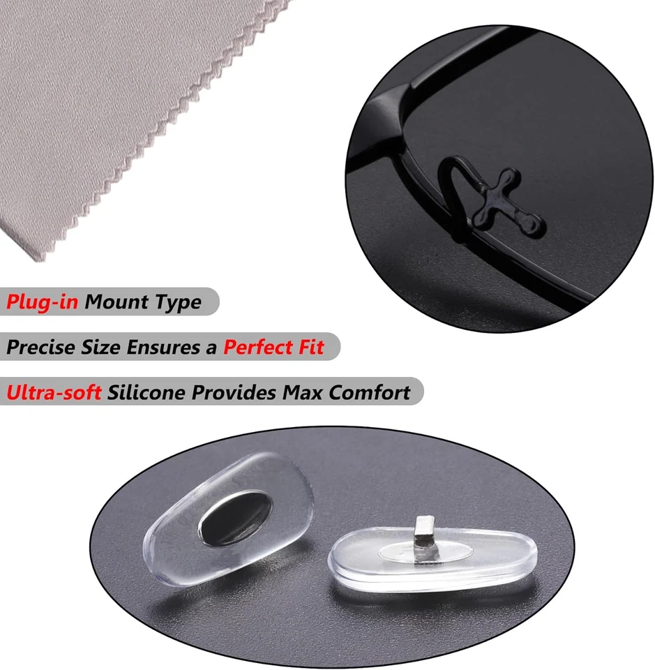 5 Pairs Upgraded 13Mm Soft Silicone Replacement Nose Pieces for Ray-Ban RB3604 R - Image 4 of 4