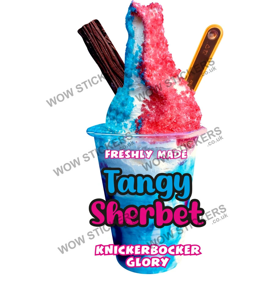 WOW Tangy Sherbet Ice Cream Knickerbocker Glory Aufkleber Abziehbild (Größe wählbar)