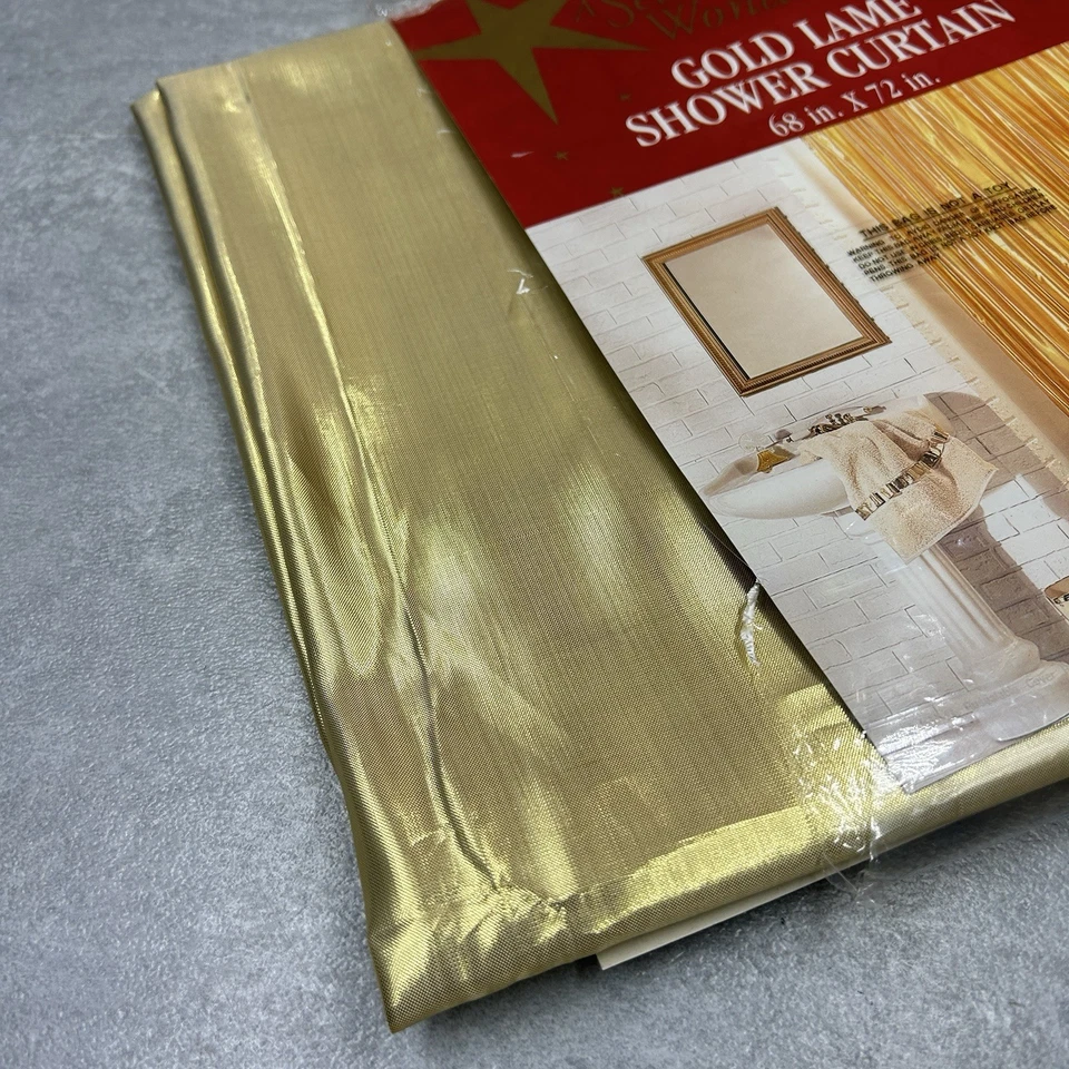 Season of Wonder Gold Lamé Vintage 68 x 72 Bathroom Shower Curtain Venture Store - Image 2 of 4