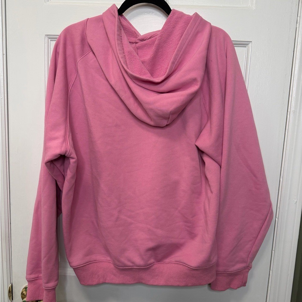 Pink Oversized Solid Basic Hoodie Sweatshirt Size… - image 3