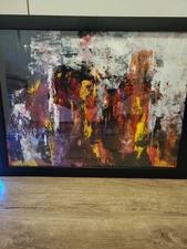 Original Outsider Art Piece Modern Contemporary Abstract Acylic On Canvas Paper