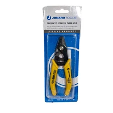 Jonard Tools JIC-375 Three Hole Fiber Optic Stripper with TPR Handle, 6" Length,