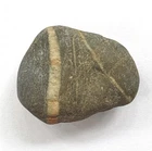 Banded Wish Stone with Two Bands Ocean Tumbled Beach Rock from  MA , 1 1/2"