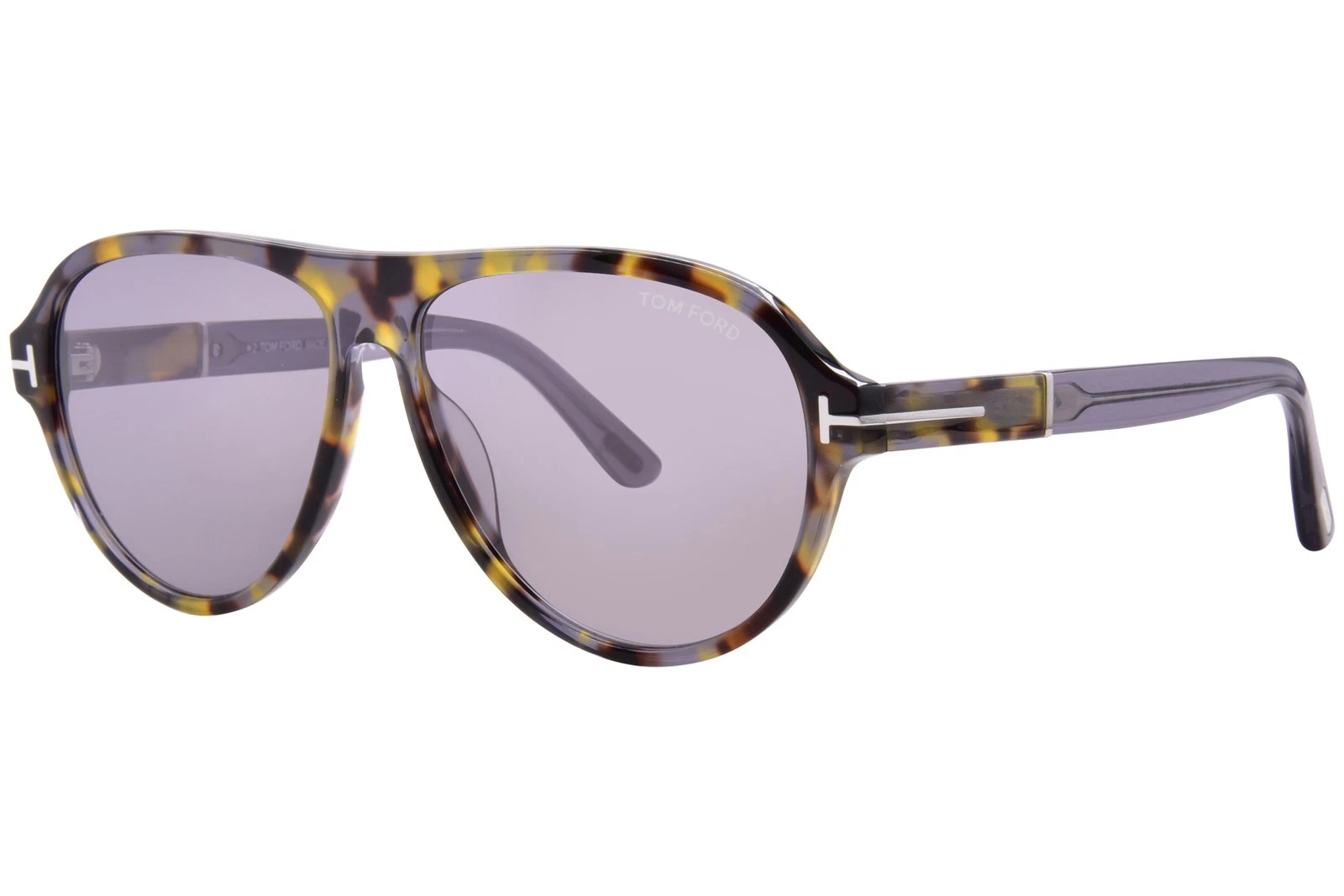 Tom Ford — Tom Ford FT1080 55C Sunglasses Men's Havana/Shiny Grey Lenses Pilot Style 59mm