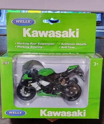 🔥Welly 1:18 scale diecast model of a Kawasaki Ninja ZX-10R