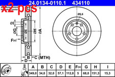 X2 PCS BRAKE DISC 24.0134-0110.1