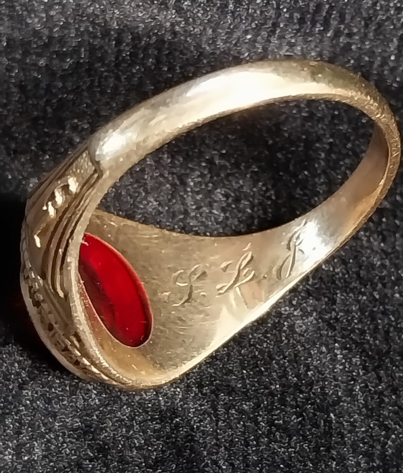 Ruby Class Ring 1963 Women's Solid 10K Yellow Gold & Ruby Balfour Class Ring 4.4g Ray ...