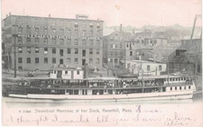 Haverhill Steamer Merrimac At Dock Furniture Monochrome Rotograph 1905 MA