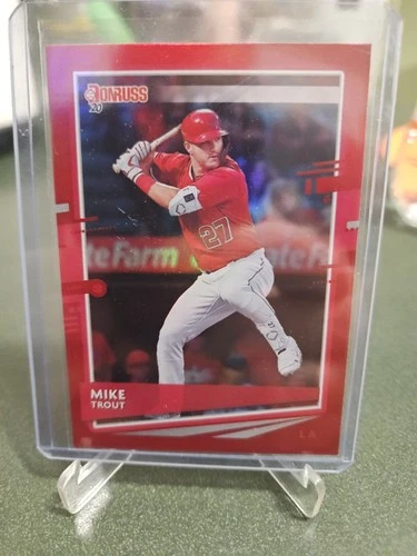 2020 Panini Donruss - Back Variation Mike Trout #129 Holo Red City of Angels