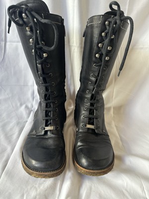 Danish designed Angulus Lace Up/zippered Black Boots Size 38