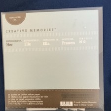 Creative Memories Expressions of Her Chiffon Clear Vellum Quotes MPN 0308