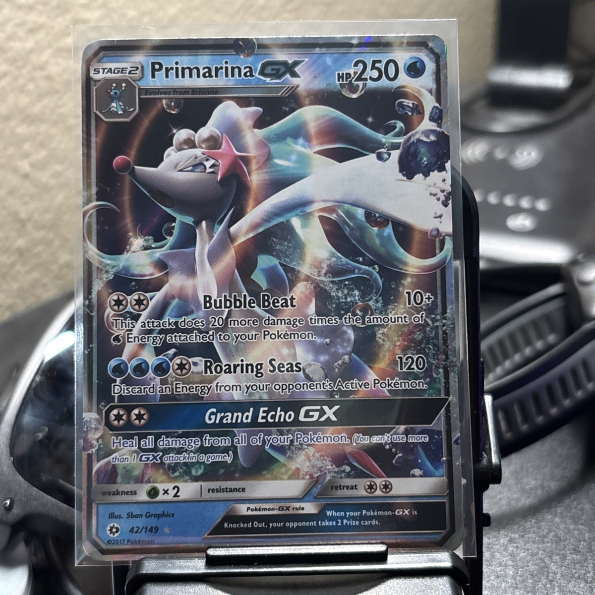 Primarina GX 42/149 Sun & Moon Ultra Rare Pokemon Card HP240 Holo Stage 2 Primarina GX 42/149 Sun & Moon Ultra Rare Pokemon Card HP240 Holo Stage 2